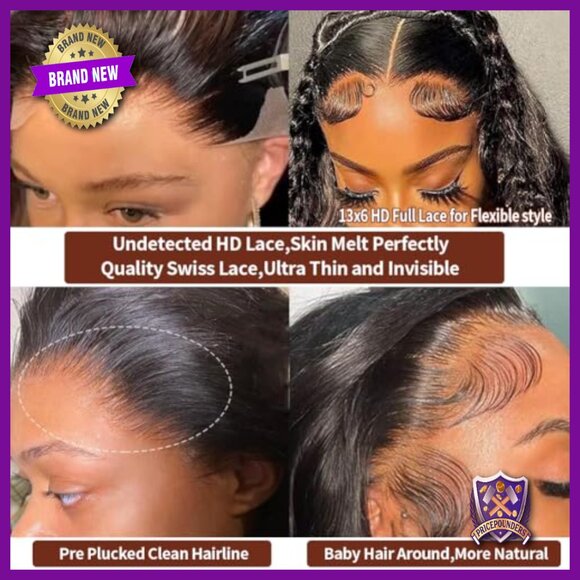 26 Inch Body Wave Lace Front Wig 200% Density Human Hair Pre Plucked main image 4
